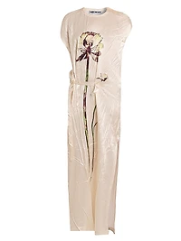 Pressed Flora Satin Maxi Dress