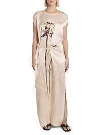 Pressed Flora Satin Maxi Dress