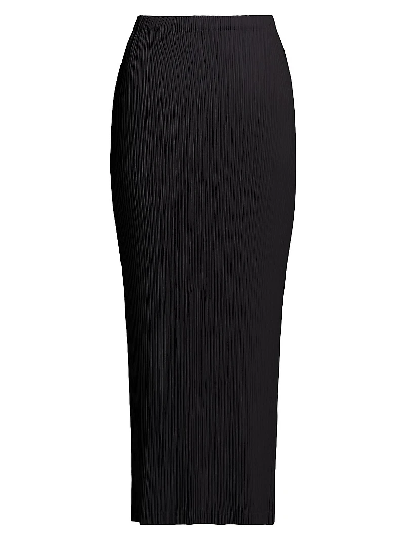Hatching Pleats Maxi Skirt
