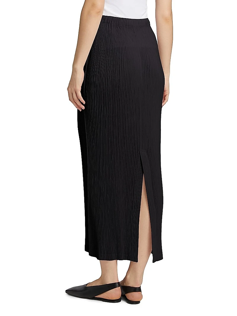 Hatching Pleats Maxi Skirt