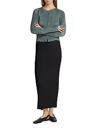 Hatching Pleats Maxi Skirt