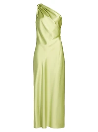 Stassi Satin One-Shoulder Dress
