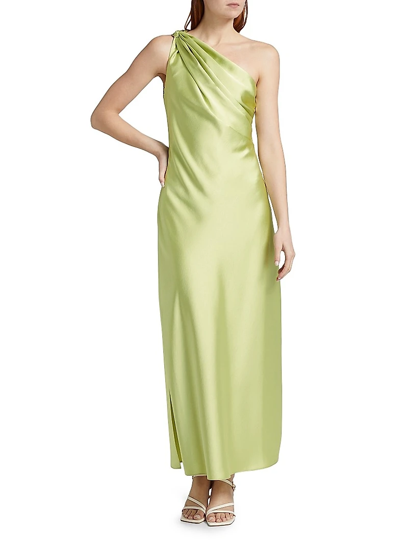 Stassi Satin One-Shoulder Dress