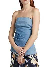 Leandra Denim Strapless Top