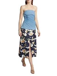 Leandra Denim Strapless Top