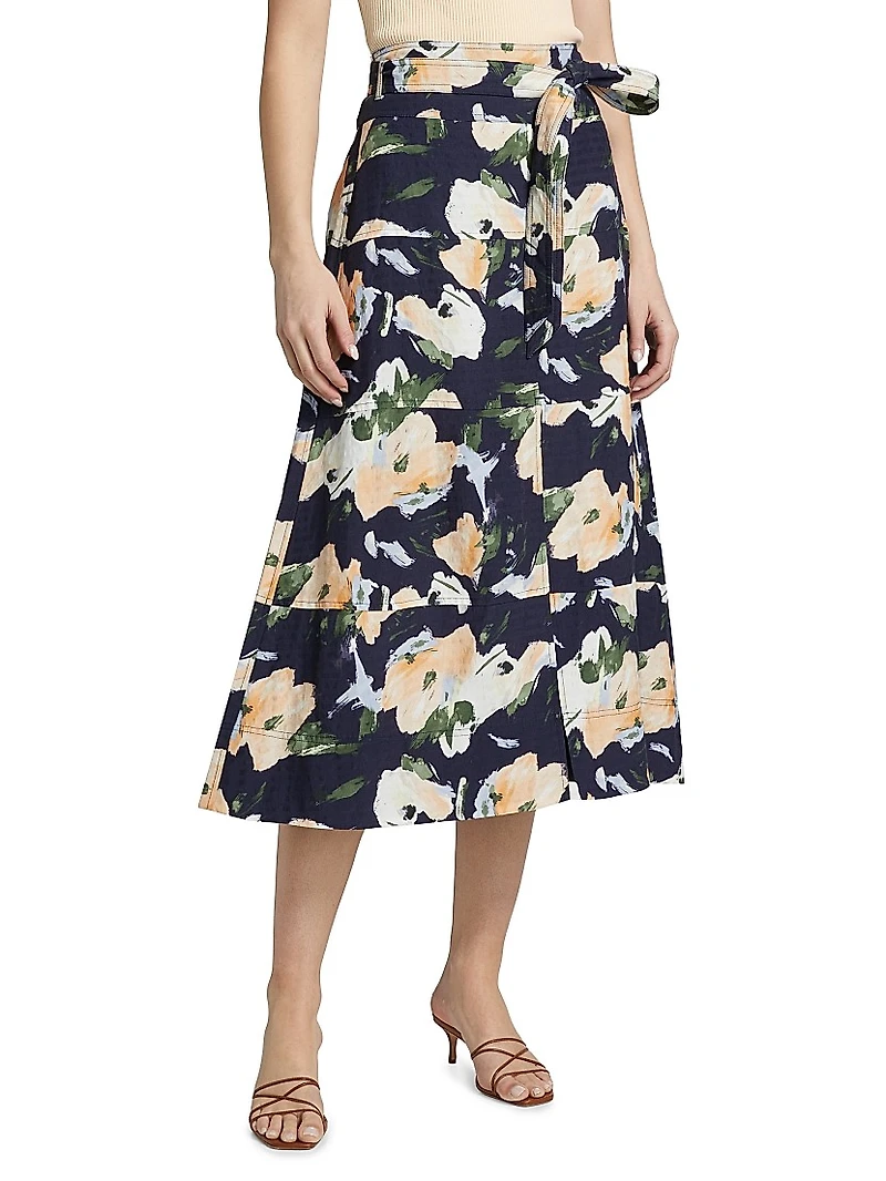 Hudson Floral Midi-Skirt