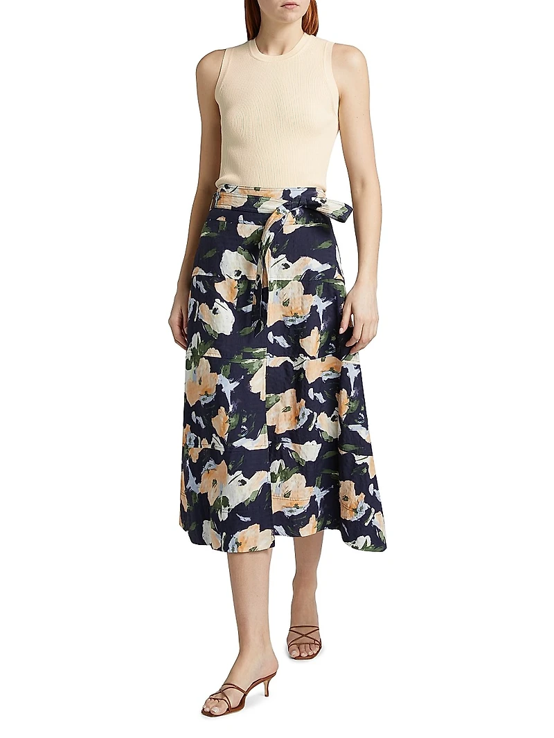 Hudson Floral Midi-Skirt