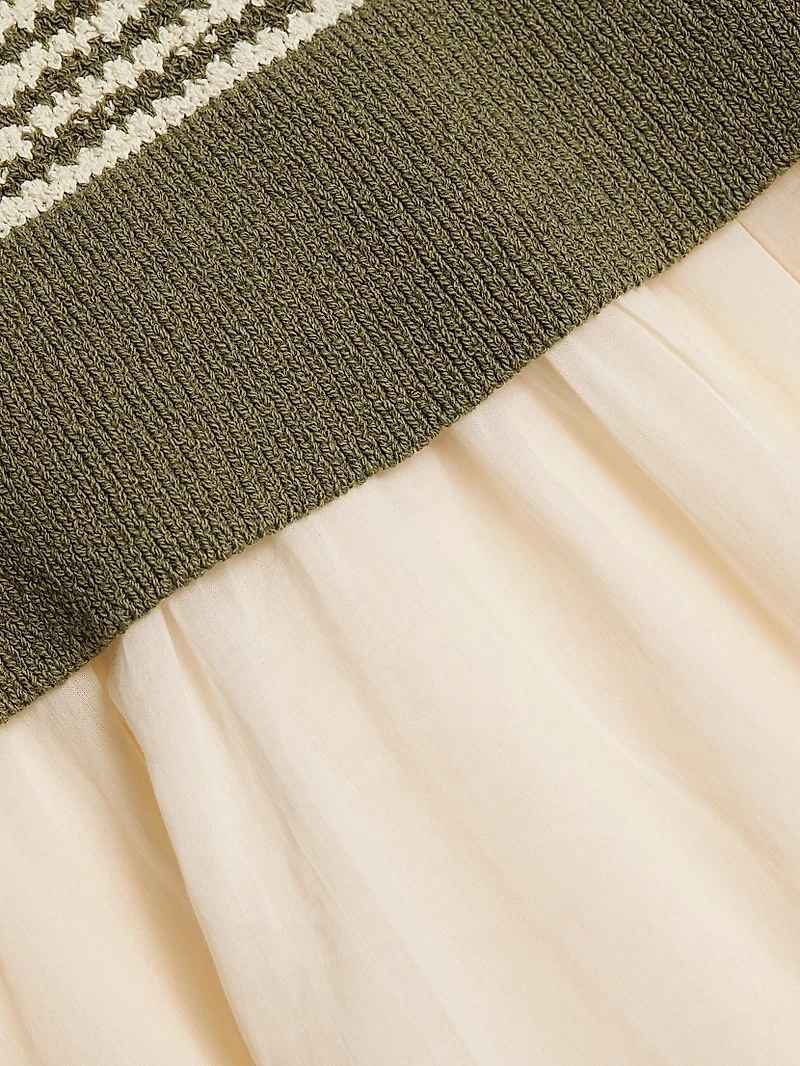 Miller Mixed-Media Halterneck Dress