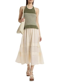 Miller Mixed-Media Halterneck Dress