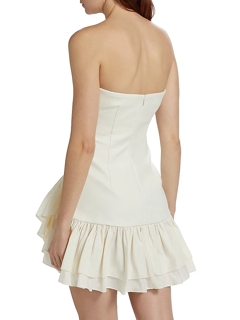 Petula Cotton Ruffled Asymmetric Minidress