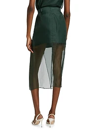 Karina Silk Floral-Embellished Midi-Skirt