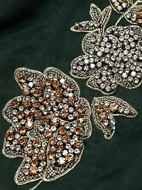 Karina Silk Floral-Embellished Midi-Skirt