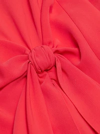Rori Crepe High-Neck Midi-Dress