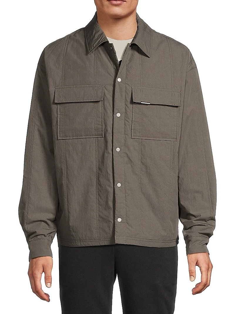 Quilted Cotton-Blend Overshirt