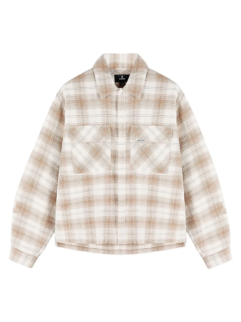 Waffle-Knit Flannel Shirt