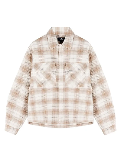 Waffle-Knit Flannel Shirt