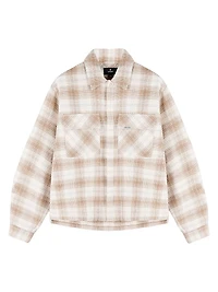 Waffle-Knit Flannel Shirt