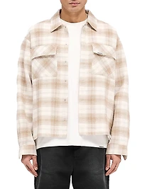 Waffle-Knit Flannel Shirt