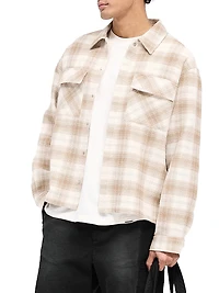 Waffle-Knit Flannel Shirt