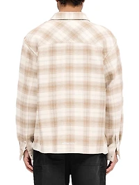 Waffle-Knit Flannel Shirt