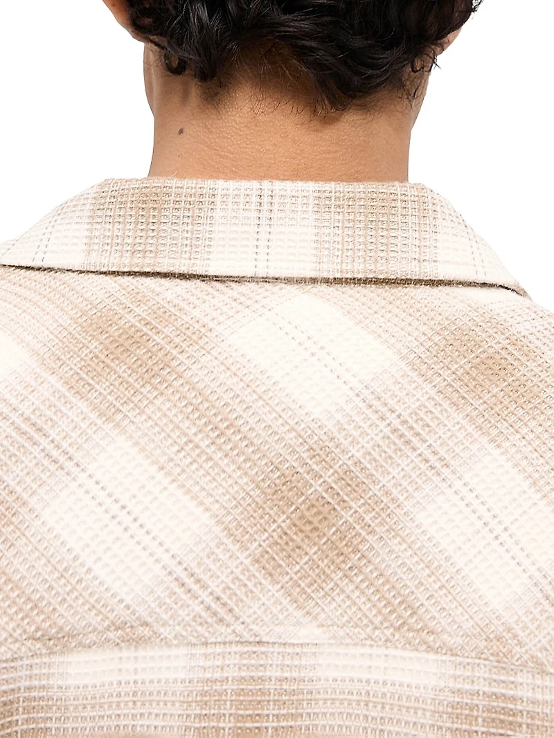 Waffle-Knit Flannel Shirt