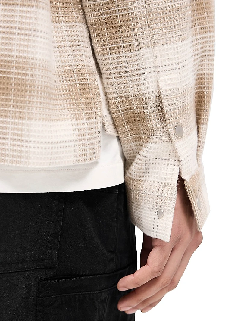 Waffle-Knit Flannel Shirt