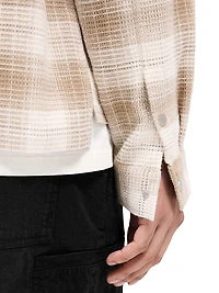 Waffle-Knit Flannel Shirt