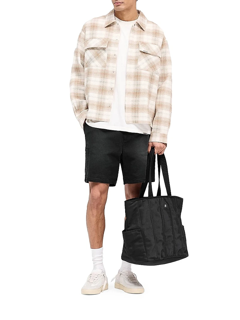 Waffle-Knit Flannel Shirt