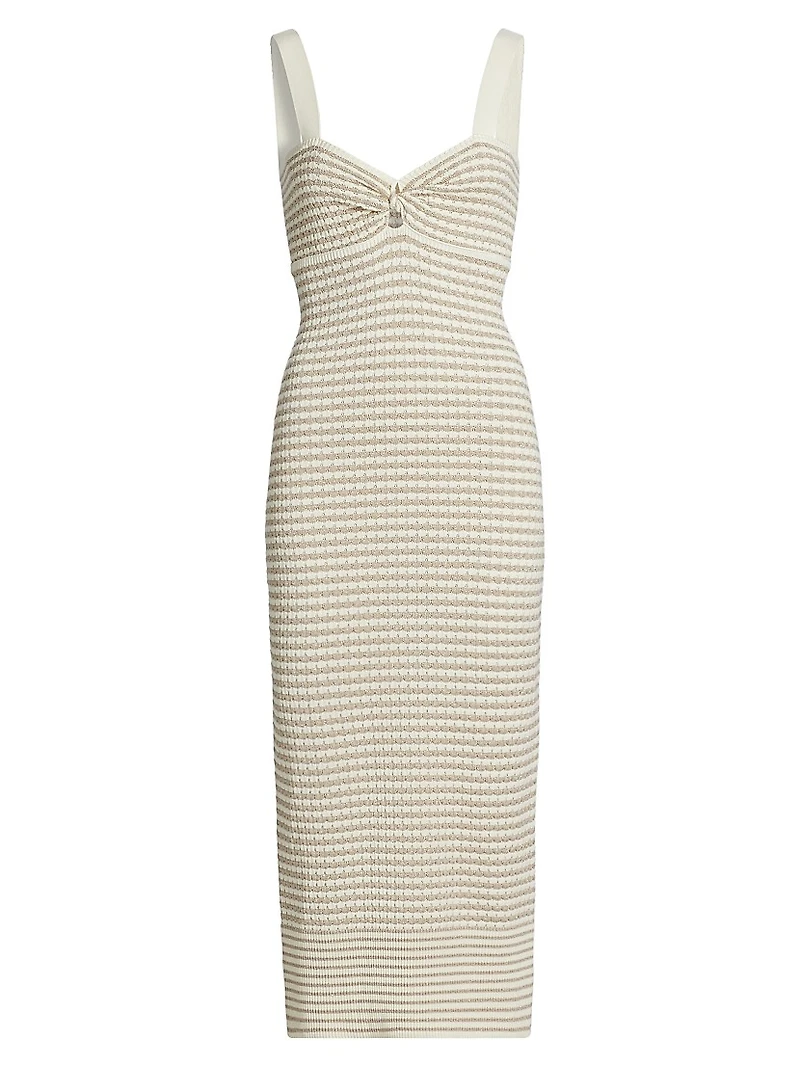 Jessa Metallic Striped Knit Midi-Dress