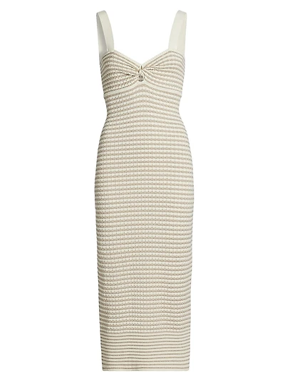 Jessa Metallic Striped Knit Midi-Dress