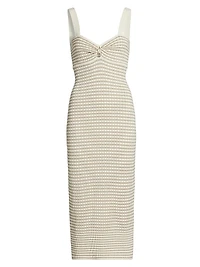 Jessa Metallic Striped Knit Midi-Dress