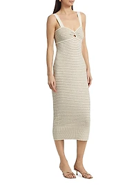 Jessa Metallic Striped Knit Midi-Dress