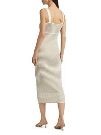 Jessa Metallic Striped Knit Midi-Dress