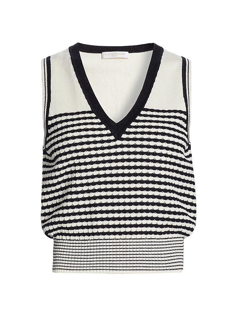 Elle Striped Cotton-Blend Sleeveless Top