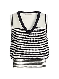 Elle Striped Cotton-Blend Sleeveless Top