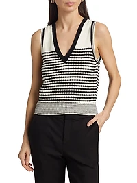 Elle Striped Cotton-Blend Sleeveless Top