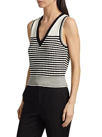 Elle Striped Cotton-Blend Sleeveless Top