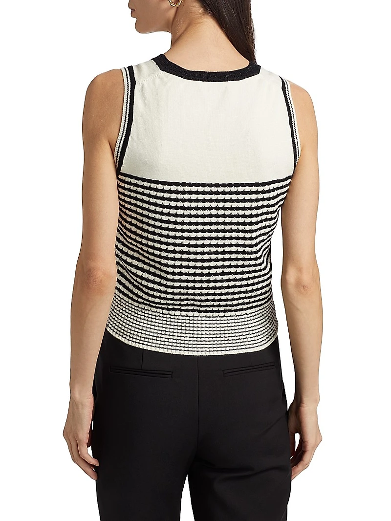 Elle Striped Cotton-Blend Sleeveless Top
