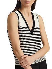 Elle Striped Cotton-Blend Sleeveless Top