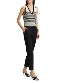 Elle Striped Cotton-Blend Sleeveless Top