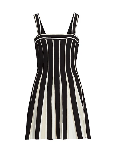 Eloise Striped Cotton A-Line Minidress