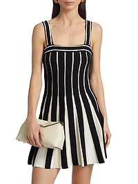 Eloise Striped Cotton A-Line Minidress