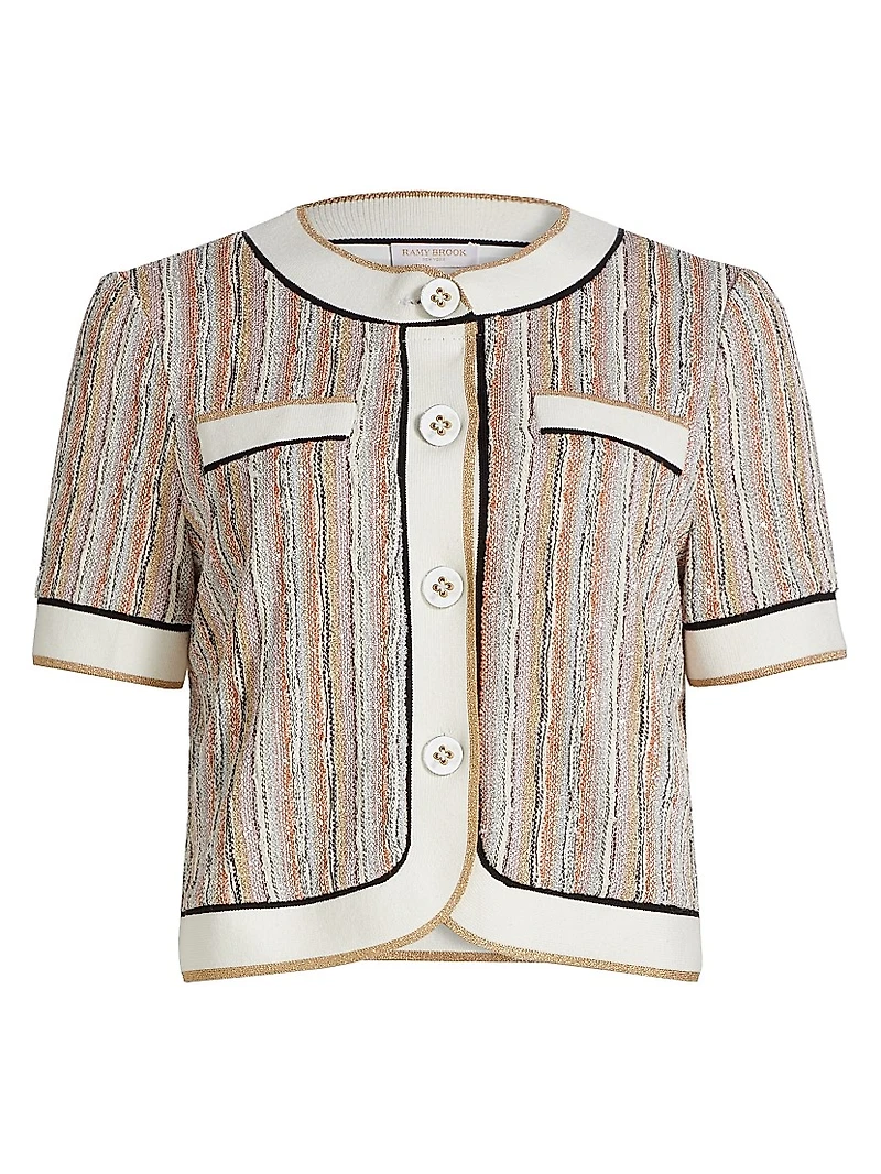 Sterling Striped Knit Short-Sleeve Jacket