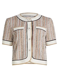 Sterling Striped Knit Short-Sleeve Jacket