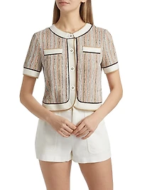 Sterling Striped Knit Short-Sleeve Jacket