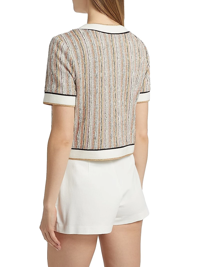 Sterling Striped Knit Short-Sleeve Jacket