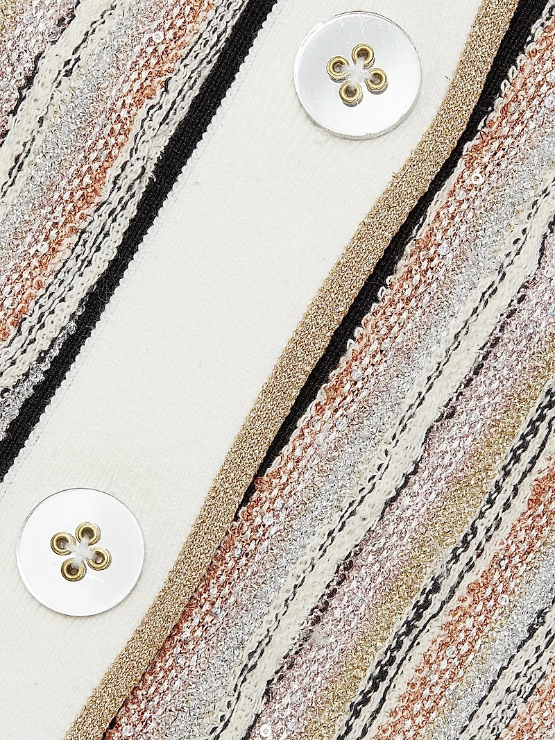 Sterling Striped Knit Short-Sleeve Jacket