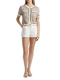 Sterling Striped Knit Short-Sleeve Jacket