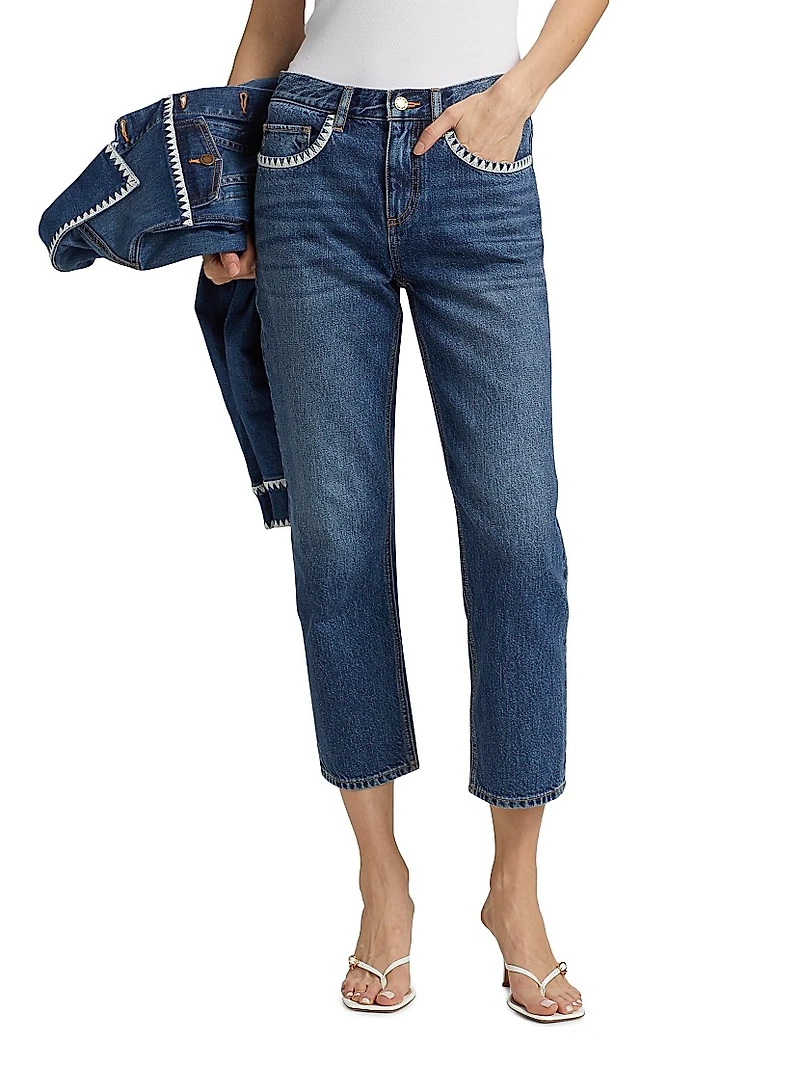 Joy Embroidered Crop Jeans