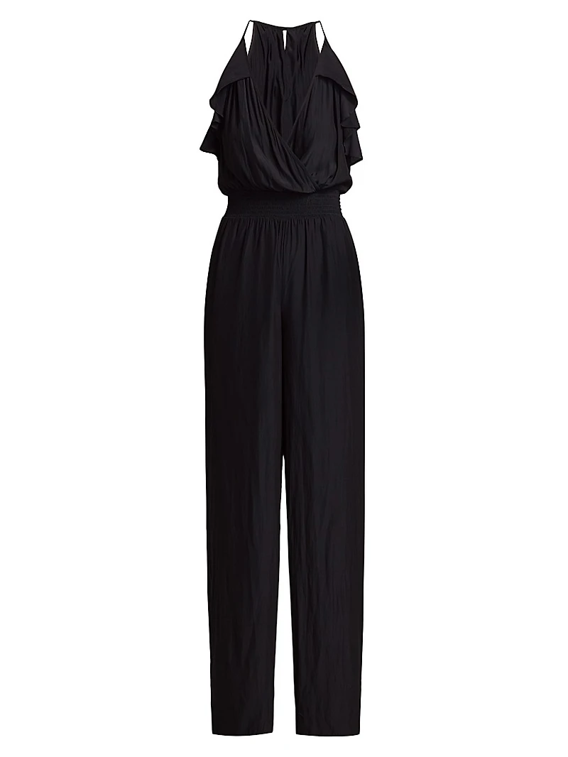Leilani Ruffle-Trimmed Wide-Leg Jumpsuit